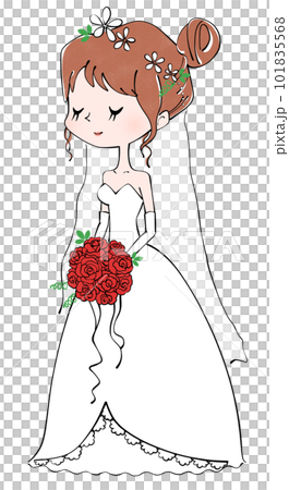 Illustration of a bride in a wedding dress 101835568