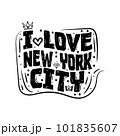 I love New York City hand-lettering labels, t-shirt vector design for New York city.	 101835607