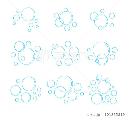 Water bubble vector in doodle style. Bubbles hand drawn illustration. Line water drops in sketch style. 101835819