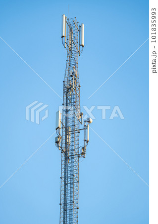 cell tower against the blue sky 101835993