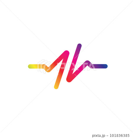 Sound waves logo vector illustration 101836385