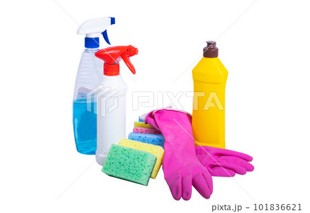 household chemicals for cleaning isolated household chemicals for cleaning isolated 101836621