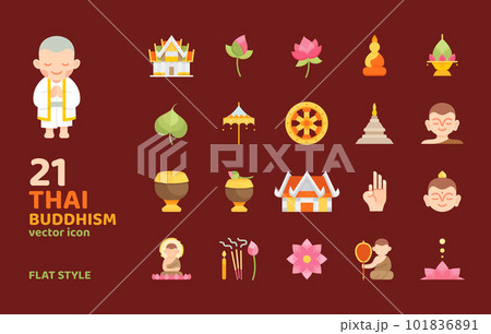 thai buddhism flat icon style vector illustration 101836891