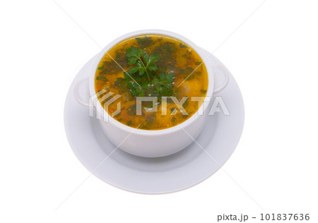 chicken soup isolated 101837636