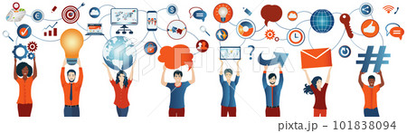 Sharing ideas.Network teamwork.Communication network diverse people.Multiethnic.Connection and exchange of ideas - data or questions.Future technology.Mind Map.Upload download data 101838094