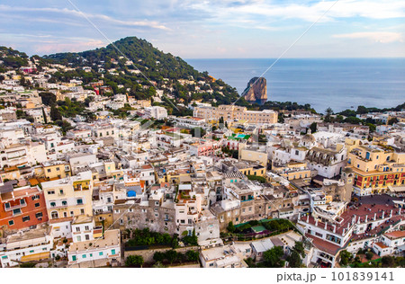 Aerial drone view of Capri island. Sunny summer day. Italy 101839141