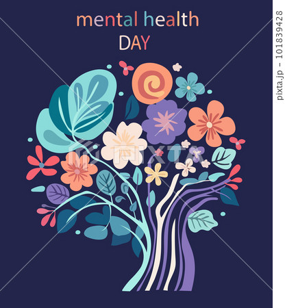 International Mental Health Day is a day devoted to increasing understanding of mental health concerns. Mental disorders can influence an individuals feelings, thinking, actions. Vector Illustration International Mental Health Day is a day devoted to increasing understanding of mental health concerns. Mental disorders can influence an individuals feelings, thinking, actions. Vector Illustration 101839428