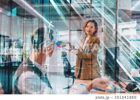 Group of business people have a meeting together in office Group of business people have a meeting together in office 101841860