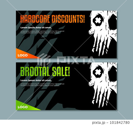 Cursed skull sale flyer templates. Vector eps10 Cursed skull sale flyer templates. Vector eps10 101842780