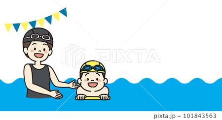 水泳　スイミングスクール　先生　生徒　背景素材 101843563