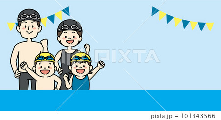水泳　スイミングスクール　子ども　男性　女性　背景素材 101843566