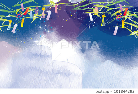 七夕、天の川の背景イラスト 101844292