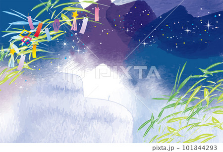 七夕、天の川の背景イラスト 101844293
