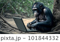 Bonobo using AI technology. Generative AI. 101844332