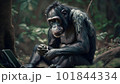 Bonobo using AI technology. Generative AI. 101844334