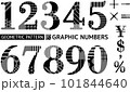 ポップなパターン入り数字_モノクロ_明朝体 101844640