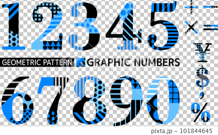 流行圖案數字 _ 藍色 _ Mincho 類型 101844645