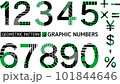 ポップなパターン入り数字_グリーン_ゴシック体 101844646