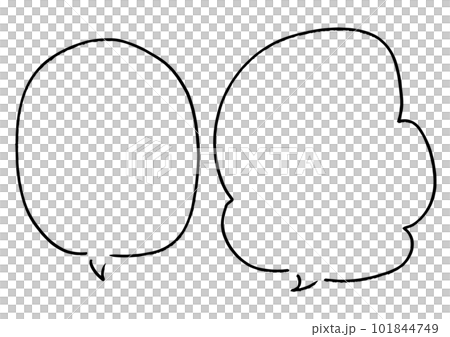 Pen hand drawn speech bubble set _ black 101844749