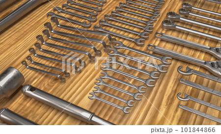 Tool equipment for garage concept 3d rendering Tool equipment for garage concept 3d rendering 101844866