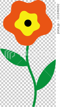 レトロな花のイラスト 101846092