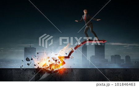 Determined businessman on his way to success leaving fire trails Determined businessman on his way to success leaving fire trails 101846463
