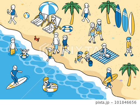 アイソメトリック　海水浴 101846656