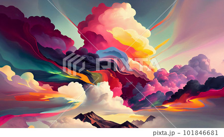 Generative AI, Cloud Nine: A Colorful Abstract Sky High Adventure Generative AI, Cloud Nine: A Colorful Abstract Sky High Adventure 101846681