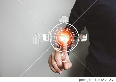 Document Management System DMS, Online document database management, Organization document Organized, automated processes to manage files, ERP enterprise efficient, business technology. 101847123