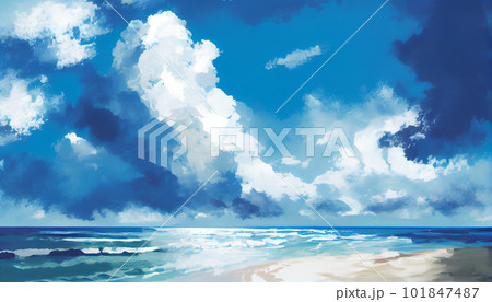 Generative AI, Seaside Serenity: An Abstract Cloud Formation of Calm Ocean Breezes Generative AI, Seaside Serenity: An Abstract Cloud Formation of Calm Ocean Breezes 101847487