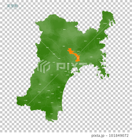 水彩風格的地圖美里町 101849072