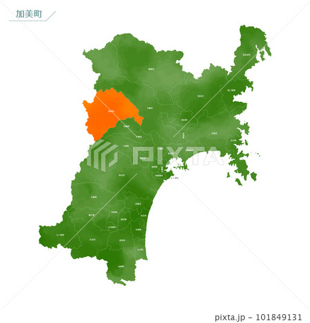 水彩風の地図　加美町 101849131