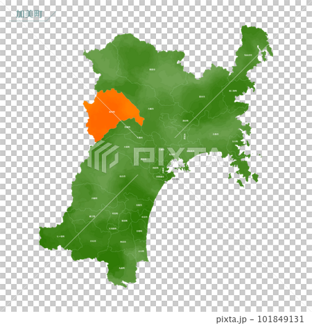 水彩風の地図　加美町 101849131
