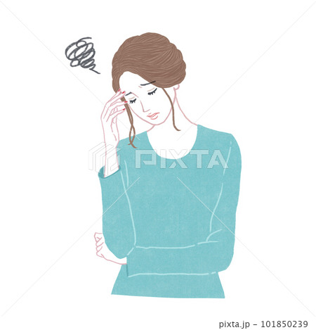 もやもやイライラする悩み困る女性のイラスト もやもやイライラする悩み困る女性のイラスト 101850239