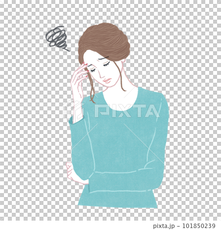 もやもやイライラする悩み困る女性のイラスト もやもやイライラする悩み困る女性のイラスト 101850239