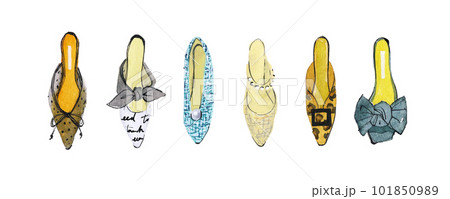 手描きのパンプス 101850989