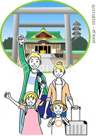 寺社仏閣を訪れる外国人の家族の観光客 寺社仏閣を訪れる外国人の家族の観光客 101851370
