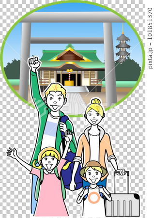 寺社仏閣を訪れる外国人の家族の観光客 寺社仏閣を訪れる外国人の家族の観光客 101851370