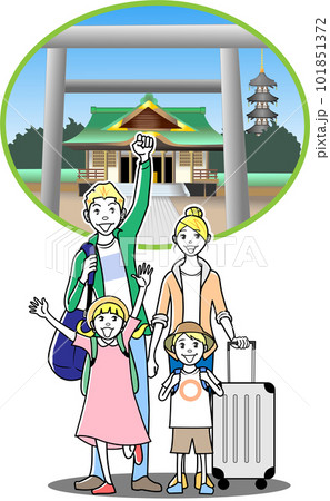 寺社仏閣を訪れる外国人の家族の観光客 寺社仏閣を訪れる外国人の家族の観光客 101851372
