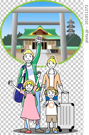 寺社仏閣を訪れる外国人の家族の観光客 寺社仏閣を訪れる外国人の家族の観光客 101851372