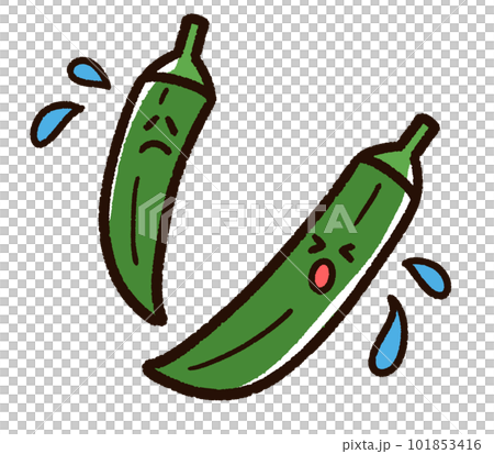 Troubled okra character 101853416