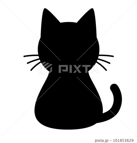 可愛い猫の後ろ姿のシルエットイラスト 可愛い猫の後ろ姿のシルエットイラスト 101853629