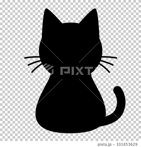 可愛い猫の後ろ姿のシルエットイラスト 可愛い猫の後ろ姿のシルエットイラスト 101853629