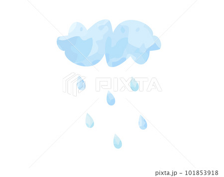 水彩風の雲と雨のイラスト 水彩風の雲と雨のイラスト 101853918