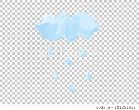 水彩風の雲と雨のイラスト 水彩風の雲と雨のイラスト 101853918