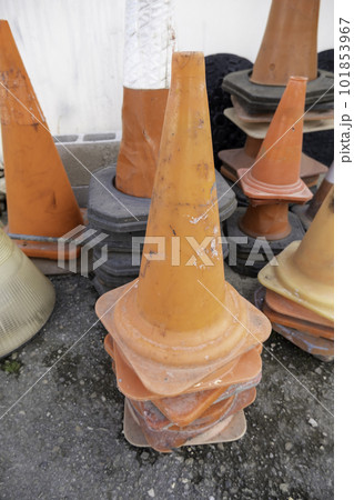 Work cones on a road 101853967