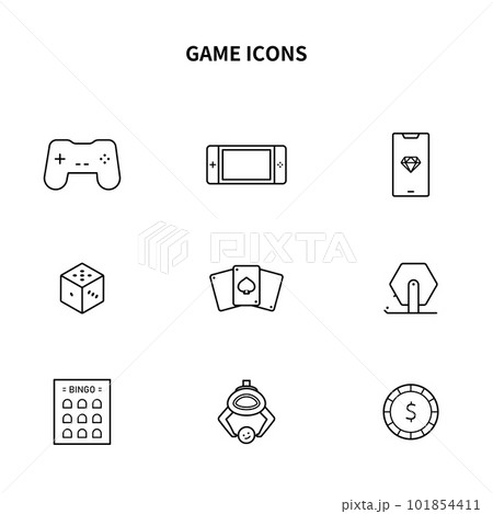 シンプルアイコンセット｜ゲーム・くじ・ギャンブル 101854411