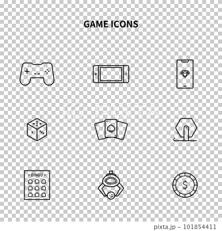 シンプルアイコンセット｜ゲーム・くじ・ギャンブル 101854411
