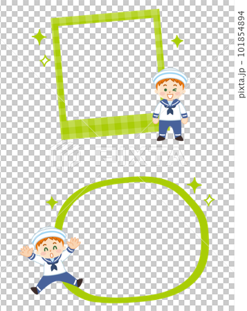 セーラー服を着た西洋の男の子とフレームのイラストセット フォトフレーム 吹き出し セーラー服を着た西洋の男の子とフレームのイラストセット フォトフレーム 吹き出し 101854894