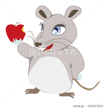 りんごを持つマウス 101855031